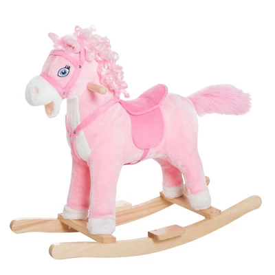 Qaba Kids Ride On Rocking Horse Toddler Plush Toy With Realistic Sounds And Swinging Tail For 3 Years Old Children 5 Qaba Kids Ride On Rocking Horse Toddler Plush Toy With Realistic Sounds And Swinging Tail For 3 Years Old Children - Image 3