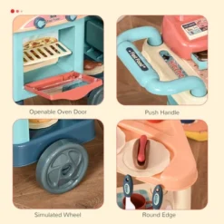 Qaba Kids Kitchen Food Stand With Play Food, Money, Cash Register, Accessories Ages 3- 6 -Children Toys Discount GUEST 016c8f0d b0d4 4cb7 bb93 640937ce1134