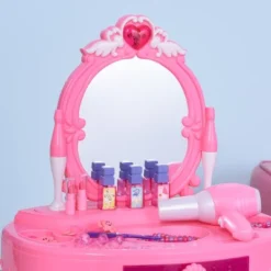 Qaba Children Dressing Table Set Girls Pretend Princess Vanity Table With Music Lightening Pink 11 Qaba Children Dressing Table Set Girls Pretend Princess Vanity Table With Music Lightening Pink -Children Toys Discount GUEST 09409a4e 2f43 4194 a047 8e7967676092