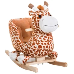 Qaba Kids Plush Rocking Horse Giraffe Style Themed Ride-On Chair Toy With Sound Brown 9 Qaba Kids Plush Rocking Horse Giraffe Style Themed Ride-On Chair Toy With Sound Brown -Children Toys Discount GUEST 0a75aa39 38f9 4958 b479 f5a55140c920