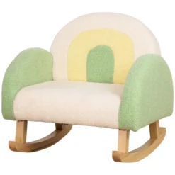 Qaba Kids Sofa, Rocking Toddler Sofa Chair With Solid Wooden Frame, Faux Lamb Fleece Fabric For Nursery, Kindergarten, Playroom, Bedroom -Children Toys Discount GUEST 0c8dc7b1 d97b 4b9d b1d8 de29228fb378
