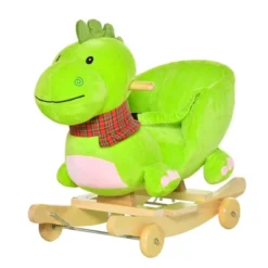 Qaba Baby Rocking Horse Kids Interactive 2-in-1 Plush Ride-On Toys Stroller Rocking Dinosaur With Wheels And Nursery Song -Children Toys Discount GUEST 0d3ae769 cf71 4c46 855b 51dfe8afb4f4