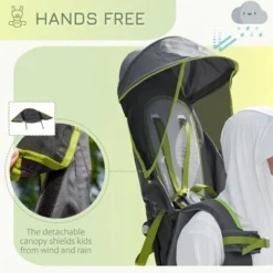 Qaba Baby Backpack Carrier For Hiking With Detachable Canopy, Foldable Child Carrier With Adjustable Waist Belt, Storage Pockets, For 6-36 Months -Children Toys Discount GUEST 10298301 3e16 48d6 8fc1 293515054c2a