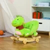 Qaba Baby Rocking Horse Kids Interactive 2-in-1 Plush Ride-On Toys Stroller Rocking Dinosaur With Wheels And Nursery Song -Children Toys Discount GUEST 103cc4f3 04f7 4898 a954 e79b85385e88