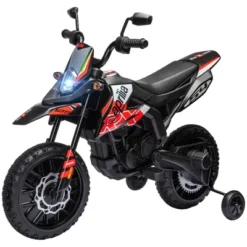 Qaba 12V Kids Motorcycle, Aprilia Licenced Electric Motorcycle For Kids With Training Wheels, Spring Suspension, LED Light, USB, Music -Children Toys Discount GUEST 139e50d4 b6b9 402f 888e d54b7460a7a0