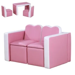 Qaba Kids Sofa Set 2-in-1 Multi-Functional Toddler Table Chair Set 2 Seat Couch Storage Box Soft Sturdy 19 Qaba Kids Sofa Set 2-in-1 Multi-Functional Toddler Table Chair Set 2 Seat Couch Storage Box Soft Sturdy -Children Toys Discount GUEST 16eec4b8 0836 41fc 9512 f7398b1087ff