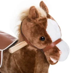 Qaba Kids Plush Toy Rocking Horse Ride On With Realistic Sounds - Brown -Children Toys Discount GUEST 1b45a4c1 3681 4c14 b87c 9ecc34b346a1