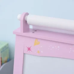 Qaba 3 In 1 Kids Wooden Art Easel With Paper Roll Double-Sided Chalkboard & Whiteboard With Storage Baskets Gift For Toddler Girl Age 3 Years+ Pink -Children Toys Discount GUEST 23ea7998 bf5c 4e3e a00e 501d76b590b4