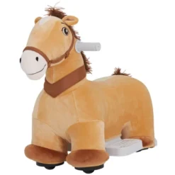Qaba 6V Ride On Horse, Battery Powered Electric Ride On Pony With Music Forward, PU Wheels, Soft Touch, For Girls Boys Aged 18-36 Months, Brown -Children Toys Discount GUEST 2bd56beb 0761 4b9f b360 a2ec818d9082