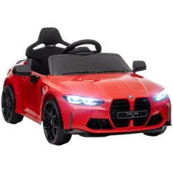 Qaba BMW M4 Licensed Kids Electric Car, 12V Ride On Car With Remote Control, Suspension, Handle Attachment, LED Lights, Music, Soft Start -Children Toys Discount GUEST 31f6b059 6995 49c0 b8f3 5c73e7ffaf85