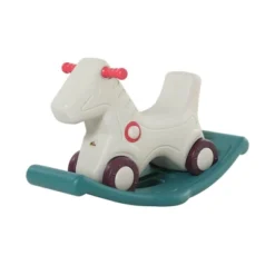 Qaba Kids 2 In 1 Rocking Horse & Sliding Car For Indoor & Outdoor Use W/ Detachable Base, Wheels, Smooth Materials, Gray And Green -Children Toys Discount GUEST 34bfde8c 4bf6 40a9 aa2e d44f15371a5b