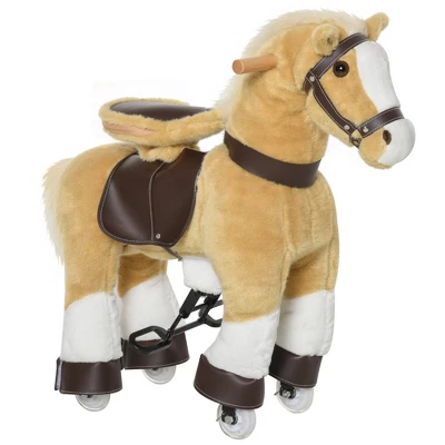 Qaba Ride-on Walking Rolling Kids Horse With Easy Rolling Wheels, Soft Huggable Body, & A Large Size For Kids 3-8 Years 5 Qaba Ride-on Walking Rolling Kids Horse With Easy Rolling Wheels, Soft Huggable Body, & A Large Size For Kids 3-8 Years - Image 3