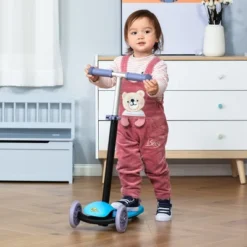 Qaba 3-in-1 Kids Scooter, Sliding Walker & Push Rider, With 3 Balanced Wheels, Adjustable Height, And Removable Storage Seat, Toy Vehicle For 2-6 Year Olds