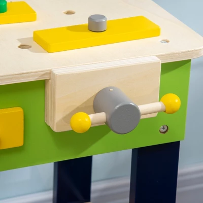 Qaba Wooden Kids Tool Bench With 27 Piece Tool Kit, Construction Work Shop Toy For Toddlers & Ages 3-6, Kids Workbench Playset Gift For Girls And Boys 6 Qaba Wooden Kids Tool Bench With 27 Piece Tool Kit, Construction Work Shop Toy For Toddlers & Ages 3-6, Kids Workbench Playset Gift For Girls And Boys - Image 4