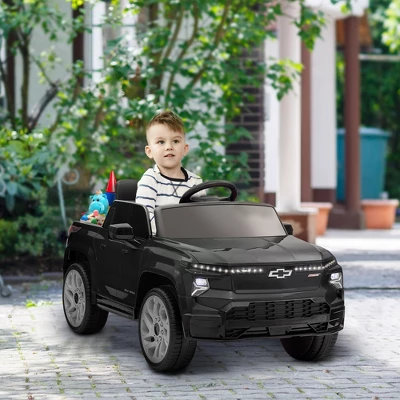 Qaba 12V Chevrolet Silverado EV RST Licensed Kids Electric Car With Parent Remote Control, Spring Suspension, Soft Start, Auxiliary Wheels, Black 3 Qaba 12V Chevrolet Silverado EV RST Licensed Kids Electric Car With Parent Remote Control, Spring Suspension, Soft Start, Auxiliary Wheels, Black