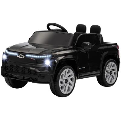 Qaba 12V Chevrolet Silverado EV RST Licensed Kids Electric Car With Parent Remote Control, Spring Suspension, Soft Start, Auxiliary Wheels, Black 5 Qaba 12V Chevrolet Silverado EV RST Licensed Kids Electric Car With Parent Remote Control, Spring Suspension, Soft Start, Auxiliary Wheels, Black - Image 3