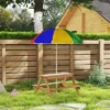 Qaba Kids Picnic Table, Wooden Outdoor Table & Bench Set With Removable Umbrella For Patio, Backyard, Mixed Color 1 Qaba Kids Picnic Table, Wooden Outdoor Table & Bench Set With Removable Umbrella For Patio, Backyard, Mixed Color -Children Toys Discount GUEST 3b3da33d 3f50 405e b757 000e18731540