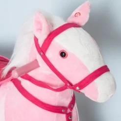 Qaba Kids Plush Toy Rocking Horse Pony Toddler Ride On Animal For Girls Pink Birthday Gifts With Realistic Sounds -Children Toys Discount GUEST 3e4c50a6 47bf 4a5c b582 1e914e0f5562