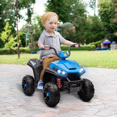 Qaba 12V Kids ATV, Battery Powered Four Wheeler With Spring Suspension, Forward & Reverse, LED Lights, Music, MP3, Blue 3 Qaba 12V Kids ATV, Battery Powered Four Wheeler With Spring Suspension, Forward & Reverse, LED Lights, Music, MP3, Blue