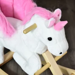 Qaba Kids Rocking Horse, Wooden Plush Ride-On Unicorn Chair Toy With Lullby Song For 18-36 Months Children -Children Toys Discount GUEST 3fb3c7ed 5ff9 4ef9 b5ee 30e13d3a706e