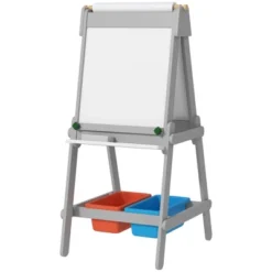 Qaba Easel For Kids, Art Easel With Paper Roll, Double Sided Whiteboard & Chalkboard With Painting Paper Stand, 2 Storage Boxes -Children Toys Discount GUEST 42a36776 4495 485a 9d64 0883bfcc84bf