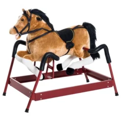 Qaba Durable Kids Plush Spring Style Horse Bouncing Rocker Toy With Realistic Sounds -Children Toys Discount GUEST 475ef603 f095 40f4 b630 e68f3f71bda8