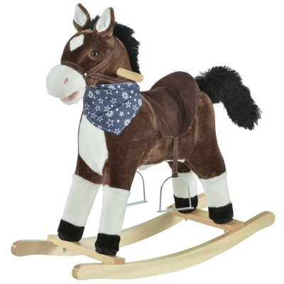 Qaba Kids Plush Ride-On Rocking Horse Toy Cowboy Rocker With Fun Realistic Sounds For Child 3-6 Years Old 9 Qaba Kids Plush Ride-On Rocking Horse Toy Cowboy Rocker With Fun Realistic Sounds For Child 3-6 Years Old - Image 7
