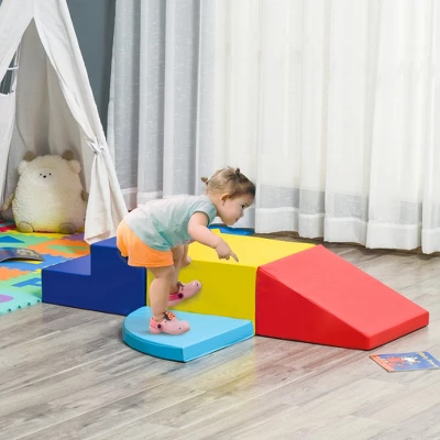 Qaba Foam Play Set For Toddlers And Children, Easy-to-clean 4 Piece Soft & Safe Kids Climbing Set For Crawling Or Sliding, Multicolor 4 Qaba Foam Play Set For Toddlers And Children, Easy-to-clean 4 Piece Soft & Safe Kids Climbing Set For Crawling Or Sliding, Multicolor - Image 2