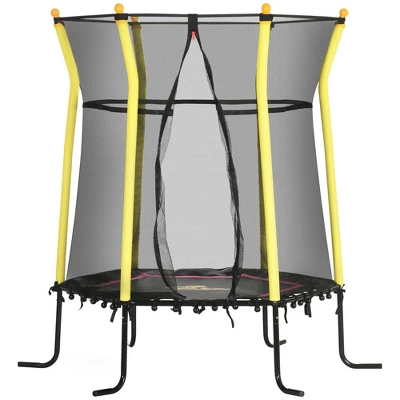 Qaba 5.2' Kids Small Trampoline With Enclosure, Springfree Toddler Trampoline With Net, For Single Jumper, Indoor Play Equipment For Ages 3-10 5 Qaba 5.2' Kids Small Trampoline With Enclosure, Springfree Toddler Trampoline With Net, For Single Jumper, Indoor Play Equipment For Ages 3-10 - Image 3