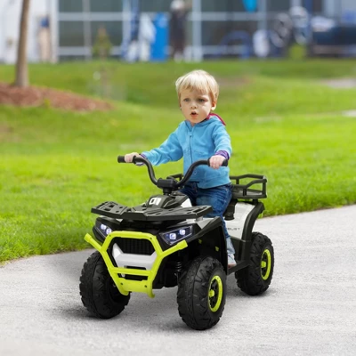 Qaba 12V Kids ATV, Battery Powered 4 Wheeler Quad W/ Spring Suspension Wheels, Rear Storage Basket, Lights, Music 4 Qaba 12V Kids ATV, Battery Powered 4 Wheeler Quad W/ Spring Suspension Wheels, Rear Storage Basket, Lights, Music - Image 2