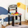 Qaba Kids Workbench 79-Piece Construction Playset Toy With Battery-Powered Drill, Hammer, Saw, Storage Tray For Ages 3+, Black And Gray -Children Toys Discount GUEST 65206de4 03a8 4604 b26f 9f5ec9e76666