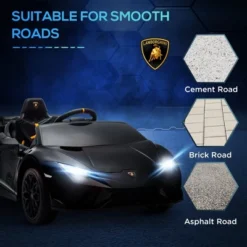 Qaba 12V Lamborghini Huracan Licensed Kids Electric Car With Parent Remote Control, Spring Suspension, Transport Wheel, Soft Start, LED Lights, Black 10 Qaba 12V Lamborghini Huracan Licensed Kids Electric Car With Parent Remote Control, Spring Suspension, Transport Wheel, Soft Start, LED Lights, Black -Children Toys Discount GUEST 65554476 0912 4051 8b37 4c46c86b5822