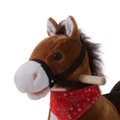 Qaba Kids Ride On Rocking Horse Plush Toy With Realistic Sounds And Red Scarf For Over 3 Years Old Birth Gift -Children Toys Discount GUEST 668fed5f 9d62 450d a19f c21a8d0fa7cb