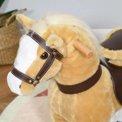 Qaba Ride-on Walking Rolling Kids Horse With Easy Rolling Wheels, Soft Huggable Body, & A Large Size For Kids 3-8 Years 6 Qaba Ride-on Walking Rolling Kids Horse With Easy Rolling Wheels, Soft Huggable Body, & A Large Size For Kids 3-8 Years - Image 4