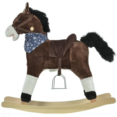 Qaba Kids Plush Ride-On Rocking Horse Toy Cowboy Rocker With Fun Realistic Sounds For Child 3-6 Years Old 8 Qaba Kids Plush Ride-On Rocking Horse Toy Cowboy Rocker With Fun Realistic Sounds For Child 3-6 Years Old - Image 6