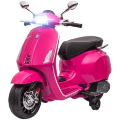 Qaba Vespa Licensed Electric Motorcycle For Kids, 6V Toddler Motorcycle With Music, FM Radio, Headlight, Single Button Start For 3-6 Years -Children Toys Discount GUEST 6d9212ab dca1 4f88 bc86 8442752a3c73