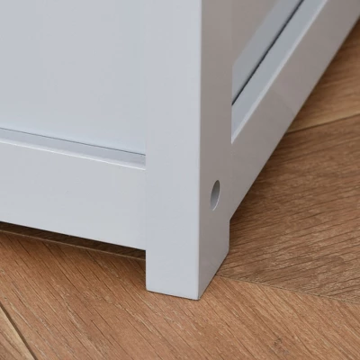 Qaba 2-in-1 Kids Wooden Toy Organizer Chest Storage Box With Seat Bench Cabinet Chunk Cube With Safety Pneumatic Rod 6 Qaba 2-in-1 Kids Wooden Toy Organizer Chest Storage Box With Seat Bench Cabinet Chunk Cube With Safety Pneumatic Rod - Image 4