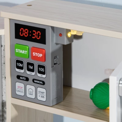 Qaba Ultra-Big Corner Kids Kitchen Playset With Sound Effects, Play Kitchen With Stainless Steel Cooking Toys For Ages 3-6 With Phone, Ice Maker 7 Qaba Ultra-Big Corner Kids Kitchen Playset With Sound Effects, Play Kitchen With Stainless Steel Cooking Toys For Ages 3-6 With Phone, Ice Maker - Image 5