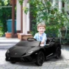 Qaba 12V Lamborghini Huracan Licensed Kids Electric Car With Parent Remote Control, Spring Suspension, Transport Wheel, Soft Start, LED Lights, Black -Children Toys Discount GUEST 7002e38a e5fc 41f7 8c97 9d5e9a7e01d3