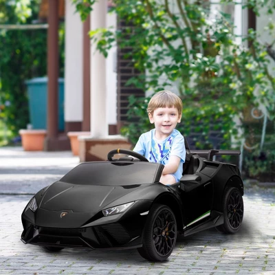 Qaba 12V Lamborghini Huracan Licensed Kids Electric Car With Parent Remote Control, Spring Suspension, Transport Wheel, Soft Start, LED Lights, Black 3 Qaba 12V Lamborghini Huracan Licensed Kids Electric Car With Parent Remote Control, Spring Suspension, Transport Wheel, Soft Start, LED Lights, Black