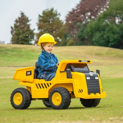 Qaba Caterpillar Licensed 12V Electric Ride On, Excavator Kids Tractor Ride On W/ Remote, Bucket, Shovel, Music, Loudspeaker For Ages 3-6, Yellow 4 Qaba Caterpillar Licensed 12V Electric Ride On, Excavator Kids Tractor Ride On W/ Remote, Bucket, Shovel, Music, Loudspeaker For Ages 3-6, Yellow - Image 2