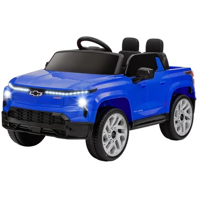 Qaba 12V Chevrolet Silverado EV RST Licensed Kids Electric Car With Parent Remote Control, Spring Suspension, Soft Start, Auxiliary Wheels, Blue 4 Qaba 12V Chevrolet Silverado EV RST Licensed Kids Electric Car With Parent Remote Control, Spring Suspension, Soft Start, Auxiliary Wheels, Blue - Image 3