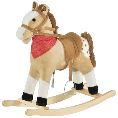Qaba Kids Plush Ride-On Rocking Horse Toy Cowboy Rocker With Fun Realistic Sounds For Child 3-6 Years Old 10 Qaba Kids Plush Ride-On Rocking Horse Toy Cowboy Rocker With Fun Realistic Sounds For Child 3-6 Years Old - Image 8