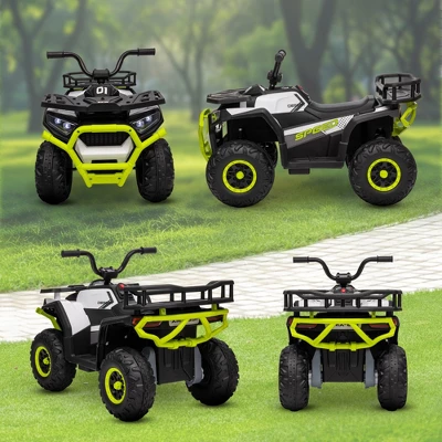 Qaba 12V Kids ATV, Battery Powered 4 Wheeler Quad W/ Spring Suspension Wheels, Rear Storage Basket, Lights, Music 6 Qaba 12V Kids ATV, Battery Powered 4 Wheeler Quad W/ Spring Suspension Wheels, Rear Storage Basket, Lights, Music - Image 4