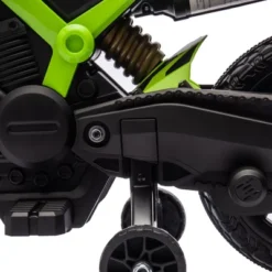 Qaba Kids Motorcycle, 6V Battery Powered Dirt Bike With Training Wheels, Horn & Start Sound, Electric Motorcycle For Kids 3-8 Years, Green -Children Toys Discount GUEST 7c19a295 8df4 4a99 a664 99a56ad9bca6