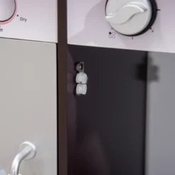 Qaba Wooden Play Kitchen With Lights Sounds, Kids Kitchen Playset With Washing Machine, Water Dispenser, Microwave, Range Hood, Refrigerator -Children Toys Discount GUEST 7f2505c8 2694 4bb9 b65f 8b618e9c71c6