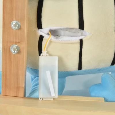 Qaba Kids Plush Ride-On Rocking Horse Toy Dinosaur Ride Rocking Chair With Realistic Sounds For18-36 Months, Blue 6 Qaba Kids Plush Ride-On Rocking Horse Toy Dinosaur Ride Rocking Chair With Realistic Sounds For18-36 Months, Blue - Image 4