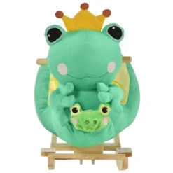 Qaba Kids Ride-On Rocking Horse Toy Frog Style Rocker With Fun Music, Seat Belt & Soft Plush Fabric Hand Puppet For Children 18-36 Months -Children Toys Discount GUEST 8291ee9e 1c9c 4cb8 bcaf 9369469908bd