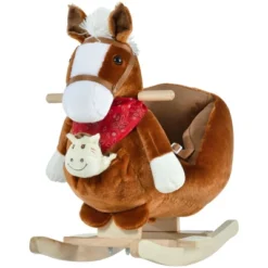 Qaba Kids Ride-On Rocking Horse Toy Rocker With Fun Song Music & Soft Plush Fabric For Children 18-36 Months -Children Toys Discount GUEST 8b088fc1 9119 42ec bca1 ed59d981c6be
