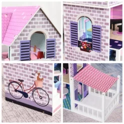 Qaba Kids Wooden Multi-Level Dream House Villa Kit With Furniture And Accessories 14 Qaba Kids Wooden Multi-Level Dream House Villa Kit With Furniture And Accessories -Children Toys Discount GUEST 8ca9e1c5 88f4 42c3 9fb0 00eefbe12d0e